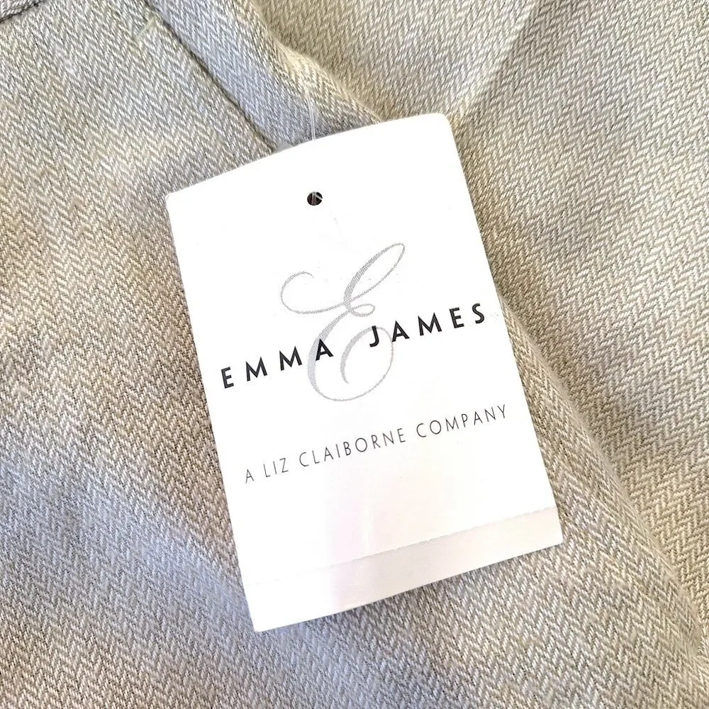 NWT Emma James Cream Khaki Tweed Trousers Pants Sz 16 - Picture 8 of 15